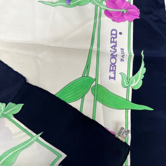 set of 2 Leonard Paris & Vintage Scarf Pure 100% Silk chiffon 26"x26 pink(15) - Picture 12 of 12